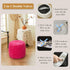 XeGe Fluffy Faux Fur Inflatable Pouf Ottoman, Soft Fuzzy Foot Stool Anti-Slip, Plush Foldable Foot Rest Floor Pouf