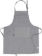 AMOUR INFINI Cotton Aprons for Women, Adjustable Strap and Waist Ties, Reusable for Baking and Cooking (Charcoal)