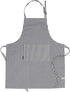 AMOUR INFINI Cotton Aprons for Women, Adjustable Strap and Waist Ties, Reusable for Baking and Cooking (Charcoal)