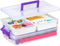 IRIS USA Plastic Storage Bins - 9.4 Qt. Craft Organizers with Removable Tray, Handle for Art Supply Storage