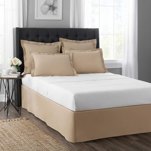 Pillow Shams Soft Microfiber Tailored Classic Styling, Standard, Mocha by TODAY'S HOME - 2 Pack