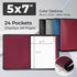 Dunwell Small Photo Album 5x7 (2-Pack, Ruby), 5 x 7 Photo & Art Portfolio Book, 24 Sleeves, 48 Pages for Professional