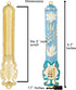 Matashi Hand Painted 5.7" Blue Dove Mezuzah - Gold Accents and Star of David with Crystals, Home Decor Gift