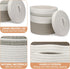 Woven Laundry Hamper with Lid, 40L Storage Basket for Living Room, Bedroom, Bathroom, Nursery (Brown and White)