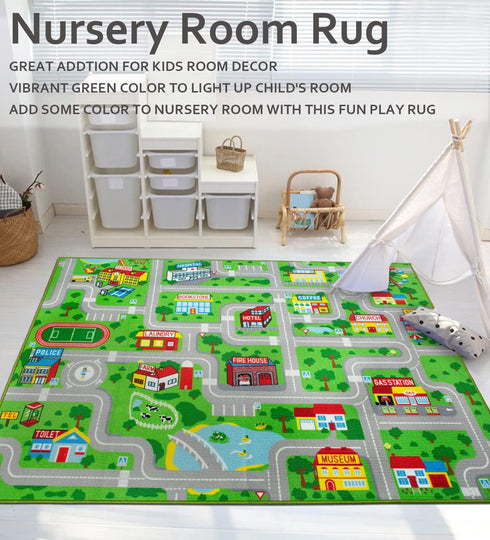 5' 6'6" Yincimar Kids Carpet Playmat Car Play Rug City Life Traffic Road Kids Rug x Large Children Educational & Game