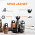 Mlici 6PC Spinning Glass Spice Jars - 360° Rotating Spice Rack Organizer with Jars, Stainless Steel Revolving Seasoning Holder Jars for Countertop Cabinet Kitchen Spices by Mlici