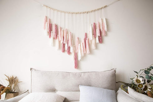 35'' 36'' Decocove Macrame Wall Hanging - Large with Wood Beads Bohemian Decor for Bedroom, Living Room and Kitchen