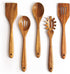 Acacia Wooden Spoons for Cooking: 5-Piece Kitchen Utensils Set - Essential Wooden Utensil Set