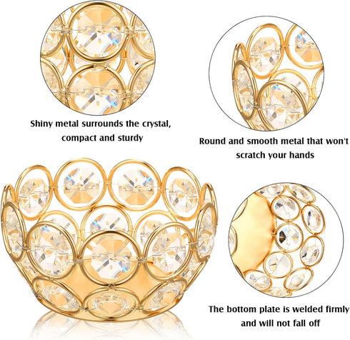 30 Potchen Pcs Tea Light Candle Holders - Crystal Votive Candle Holders Tealight Jewel Bowl Stands Decorative