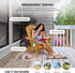 350 LBs VINGLI Folding Adirondack Chairs Wood Lawn Chair Wooden Lounger Support Fire Pit Seating Natural Finished