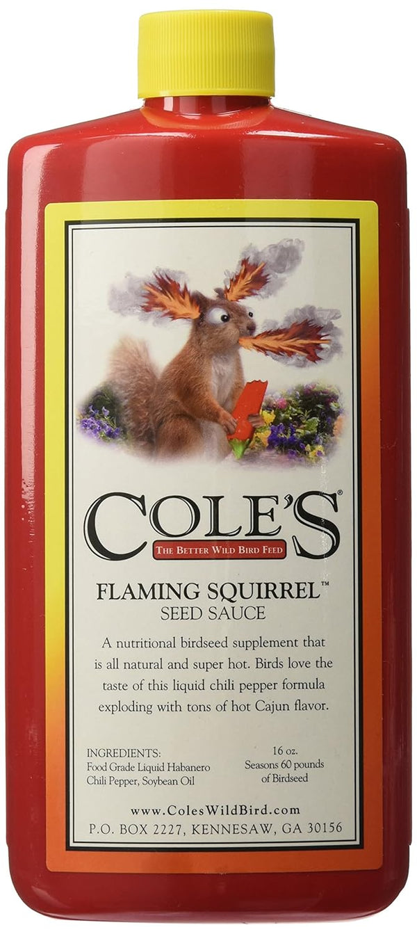 COLE'S THE BETTER WILD BIRD FEED Cole's Wild Bird Products FS16 Flaming Squirrel Seed Sauce, 16 Ounce