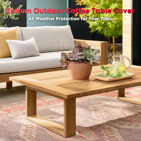 600D 48 26 18 Inch Zettum Outdoor Coffee Table Cover Coffee Table Cover Rectangle Waterproof & Heavy Duty, Patio Table