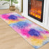 Pink Rainbow Tie Dyed Rug 2x6 ft, Plush High Pile Shag Carpet, Soft Runner for Bedroom Living Room Nursery Decor