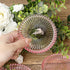 JUXYES 8 Pack Clear Pink Crystal Coasters Round Cup Mat, Glass Coasters for Drinks Coffee Tea Wine, Decorative Wine