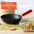 Imusa USA 12" Nonstick Carbon Steel Wok, Red PAN-10046 with Handle
