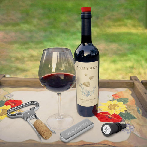 Ah So Wine Opener - Two Prong Cork Puller with 2 Wine Stoppers for Wine Bottles - Stainless Steel Ideal for Removing