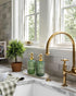 2Pack 18Oz JASAI Green Glass Soap Dispenser with Gold Rust Proof Pump, Refillable Dish Soap Dispenser for Kitchen