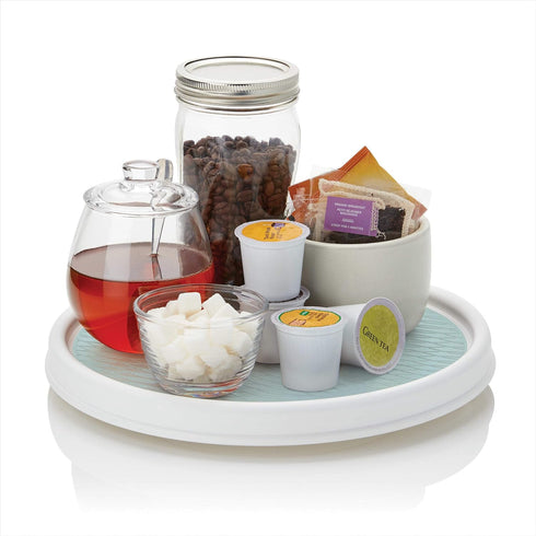 Copco Basics 12-Inch Non-Skid Lazy Susan Turntable, Pantry Cabinet Organizer, White