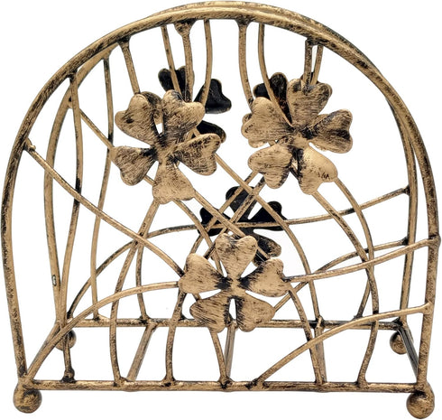 Antique Bronze Metal Floral Petals & Branches Freestanding Napkin Holder, Tabletop Tissue Dispenser