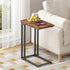 Yusong C Shaped End Table - Slide Under Sofa Couch Bed, Small Table for Small Spaces, Skinny Overbed, Coffee Drink