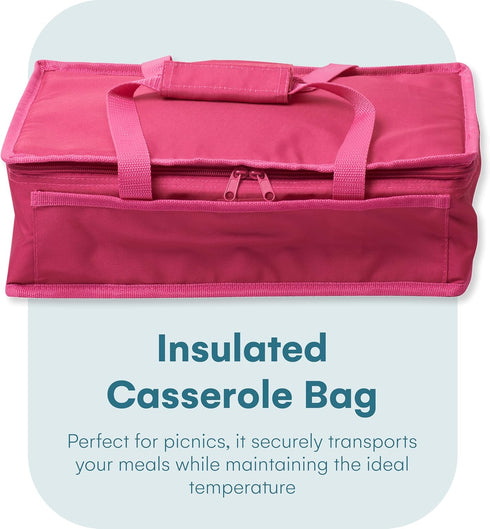 Dawhud Direct Insulated Casserole Carrier Bag - Food Transport Carrier for Hot or Cold Dishes - Thermal Travel Bags