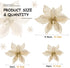 WILLBOND 36 Pcs Christmas Poinsettia Flowers, Glitter Faux Flowers Decoration for Christmas New Year Home Outdoor