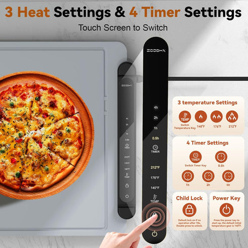 ZCJSHX Warming Trays for Buffets Party - Warming Mat for Food - Food Warmer Mat Silicone Heating Mat for Food Heating