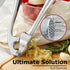 Kitessensu Premium Garlic Press Set, Heavy Duty Mincer with Silicone Peeler & Brush, Rust Proof & Dishwasher Safe -