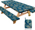 HobbLab Picnic Table Cover with Bench Covers Portable Table Cloth Built-in Storage Pocket
