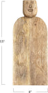 Creative Co-Op Medium Hand-Carved Mango Wood Slicer - Natural Cheese and Cutting Board with Face Handle Design