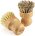 Bamboo Dish Scrub Brushes Set - Eco-Friendly Natural Cleaning Scrubbers for Dishwashing, Set of 2