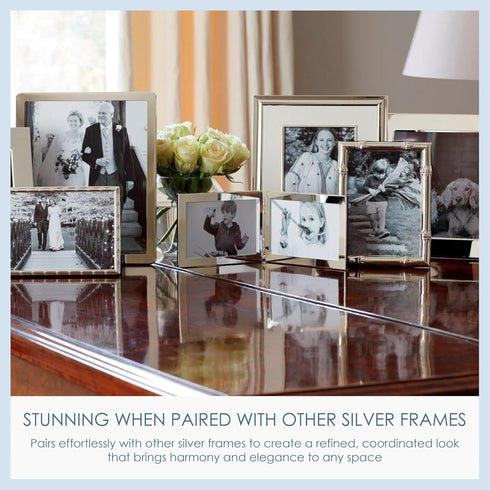 Addison Ross Photo Frame, Silver Plate Bamboo, 4x6 Inches