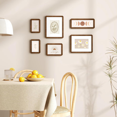 4x6 4 6 4 6 4x6 3.5x5, Fun Memories Picture Frame, USA-Sourced Walnut Wood Frames x with Plexiglass, by Photo Frames