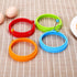 YOLCAR Rings(4 Pack, 4 Inches) Food Grade Silicone Egg Rings, Multicolor, Egg Ring Molds for Cooking, Fried Egg
