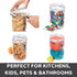 4pc Set Oggi Clear Canister with Clamp Lids & Spoons - Airtight Food Storage Containers, Ideal for Kitchen & Pantry