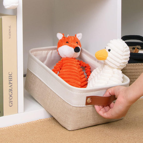 DULLEMELO Small Storage Basket for Organizing, Collapsible Fabric Basket for Shelves, Closets, Laundry, Decorative Gift