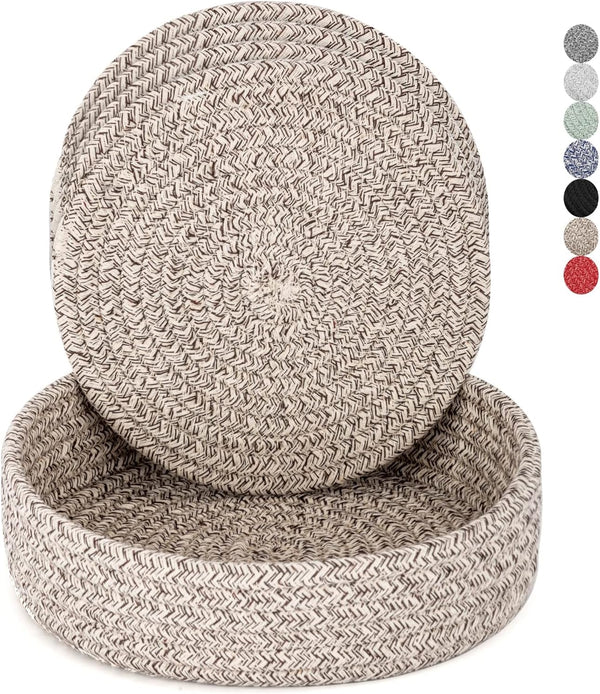 Trivets for Hot Dishes, Pots and Pans, Heat Resistant Mat with Storage Basket, Pot Holders for Kitchen, Farmhouse Decor