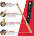 26 Pizza Oven Brush with Stone Scraper, Stainless Steel Bristles, Extra Long Handle, Compatible with Ooni Ovens