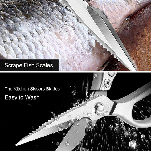 LONJYI Multi Function Kitchen Scissors, Heavy Duty Stainless Steel Shears with Ultra Sharp Blades for Chicken, Meat,