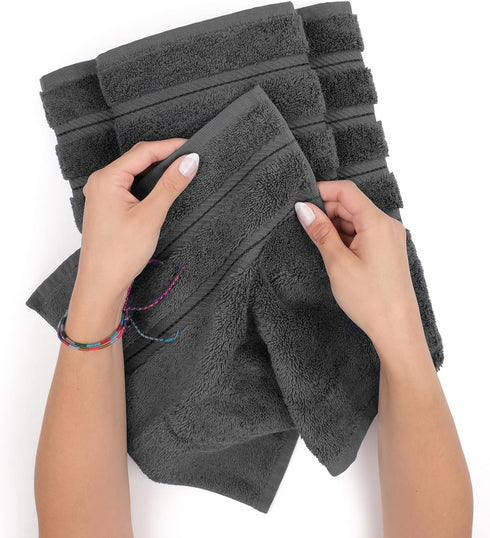 4 Set, 600 100% 27x54 American Soft Linen Luxury Piece Bath Towel GSM Cotton Turkish Bath Towels for Bathroom, in Large