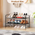 2 Closet 27 Inch Tier Shoe Rack, Metal Shoe Shelf Organizer for Entryway, Garage, Stackable, Black