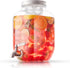 1-Gallon Drink Dispenser. Glass Beverage Dispenser with Stainless steel Spigot plus Ice