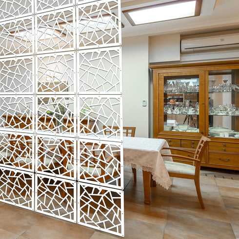 Lchen Hanging Room Divider - 10 Pieces Wood-Plastic Hanging Panels 0.2“ Thick Screen Panel for Living Room Bedroom Home