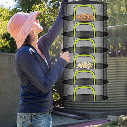 6 Clothes(6 Layers-23.62'') Layer Herb Drying Rack, Herb Drying Rack Hanging Mesh, Foldable Plant Drying Net