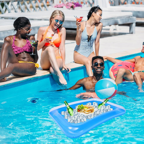 YARNOW Inflatable Cooler, 4PCS Ice Serving Bar Coolers for Parties, Transparent Buffet Server Tray for Indoor Outdoor