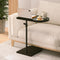 Livofloral Bamboo C Shaped End Table, 360 Rotatable TV Tray for Couch,