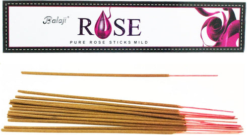 Pure Rose Mild Incense Sticks, 12 Units x 15 Sticks, Brown, 11 x 9.7 x 25 cm