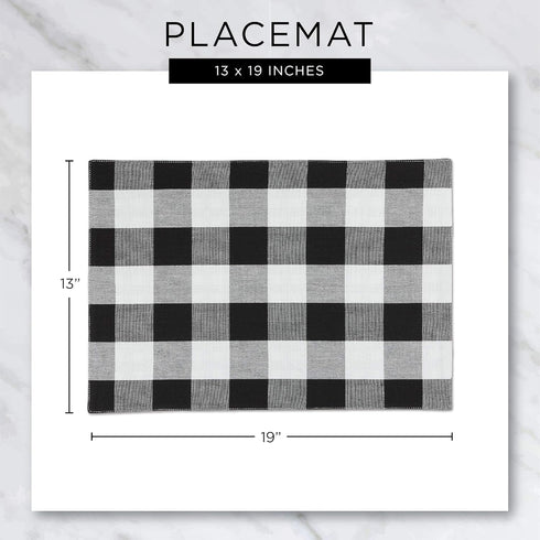 DII Basic Collection Tabletop Placemat Set, Honey Gold Check, 6 Piece