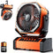 Camping LED Fan with Light, 20000mAh Rechargeable Battery, 4 Speed, Personal USB Desk Fan for Outdoor Use