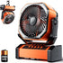 Camping LED Fan with Light, 20000mAh Rechargeable Battery, 4 Speed, Personal USB Desk Fan for Outdoor Use